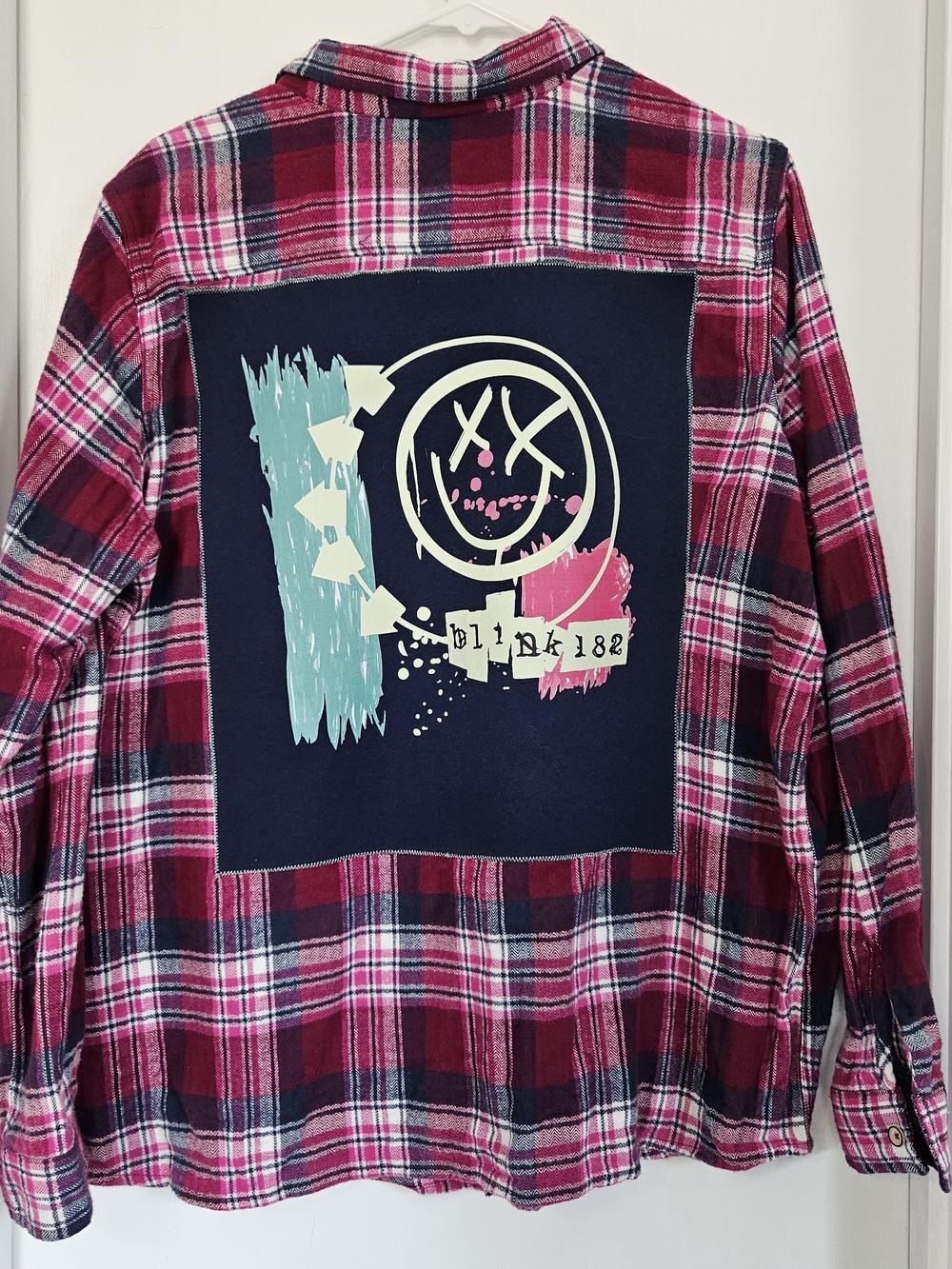 Blink 182 Back Patch Flannel Band Shirt